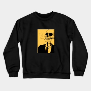 Macabre Skeleton In Black Suit Crewneck Sweatshirt